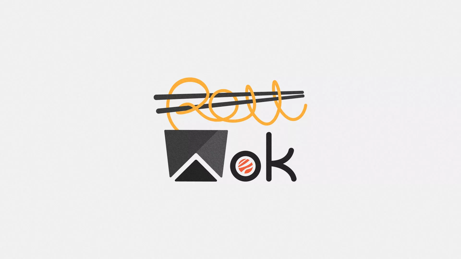 Разработка логотипа суши-бара «Roll Wok Club» в Новосокольниках